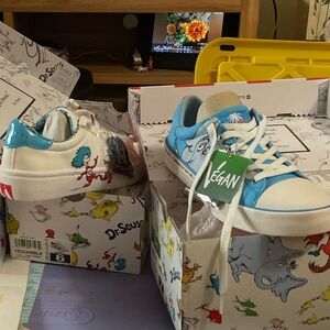 Dr. Seuss limited edition sneakers. Thing 1 & 2 size 6. Horton is size 7.